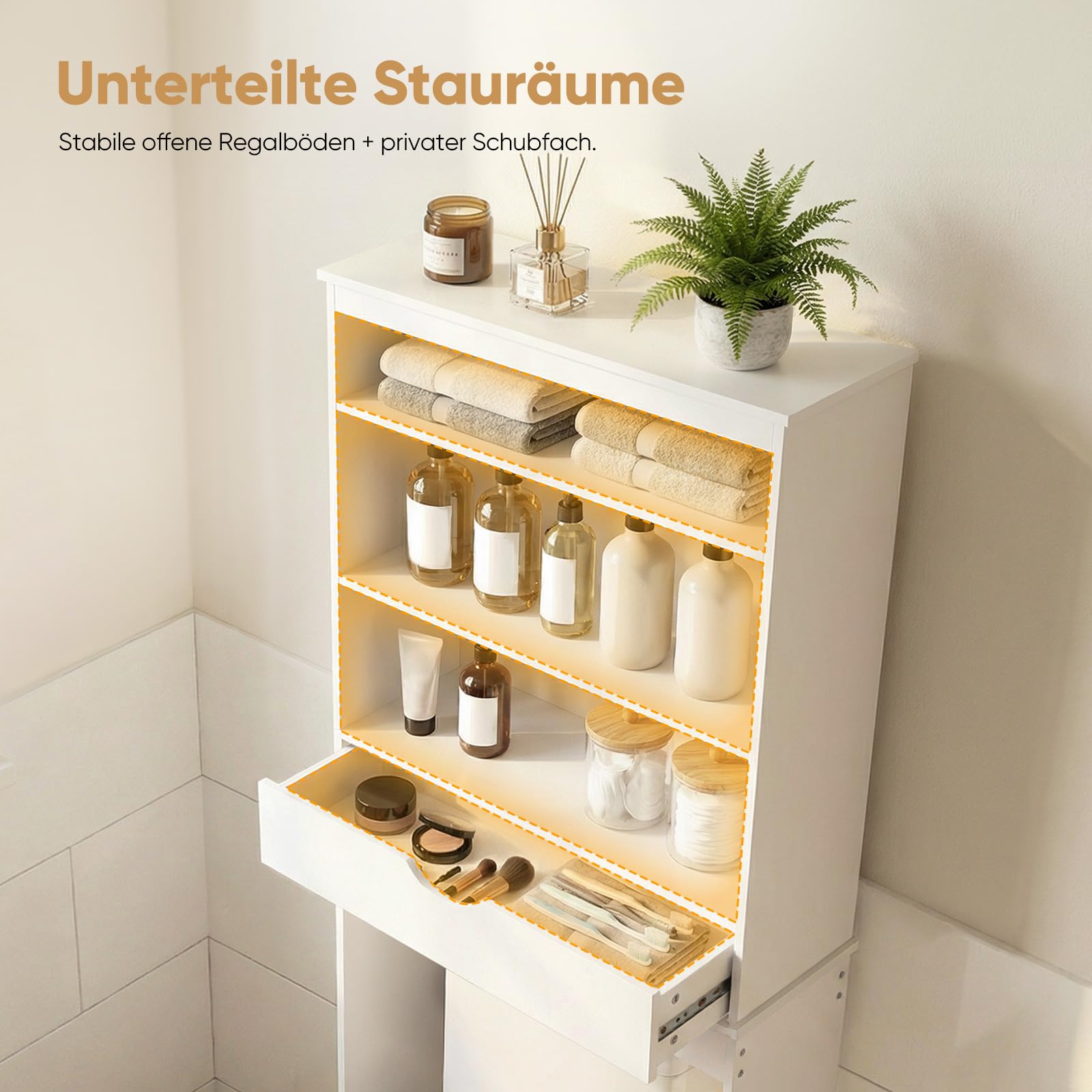 HOKEEPER Badschrank Weiß