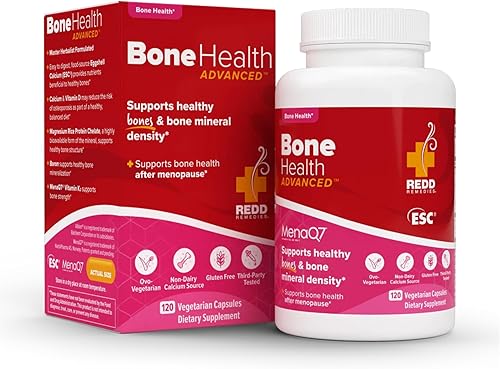 Redd Remedies, Bone Health Advanced, vitamina D3 y calcio para un fuerte apoyo óseo, 120 cápsulas vegetarianas