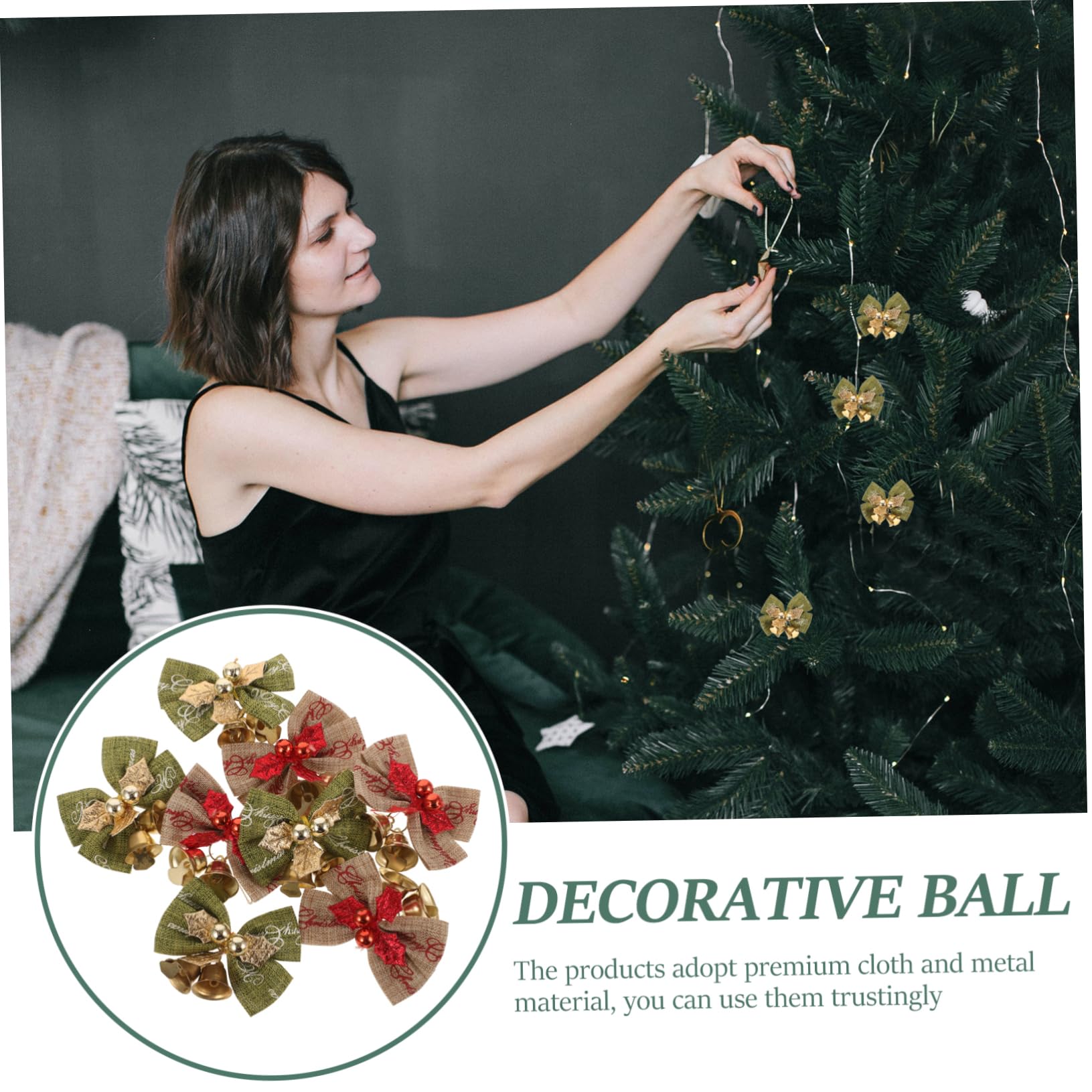 IMIKEYA 48 STK Weihnachtsbogen Minibögen zum Basteln Geschenkverpackungsschleifen weihnachtsdeko Christbaum anhänger Weihnachtsbaumschleifen Präsentieren Sie Wickelbögen Geschenkbögen