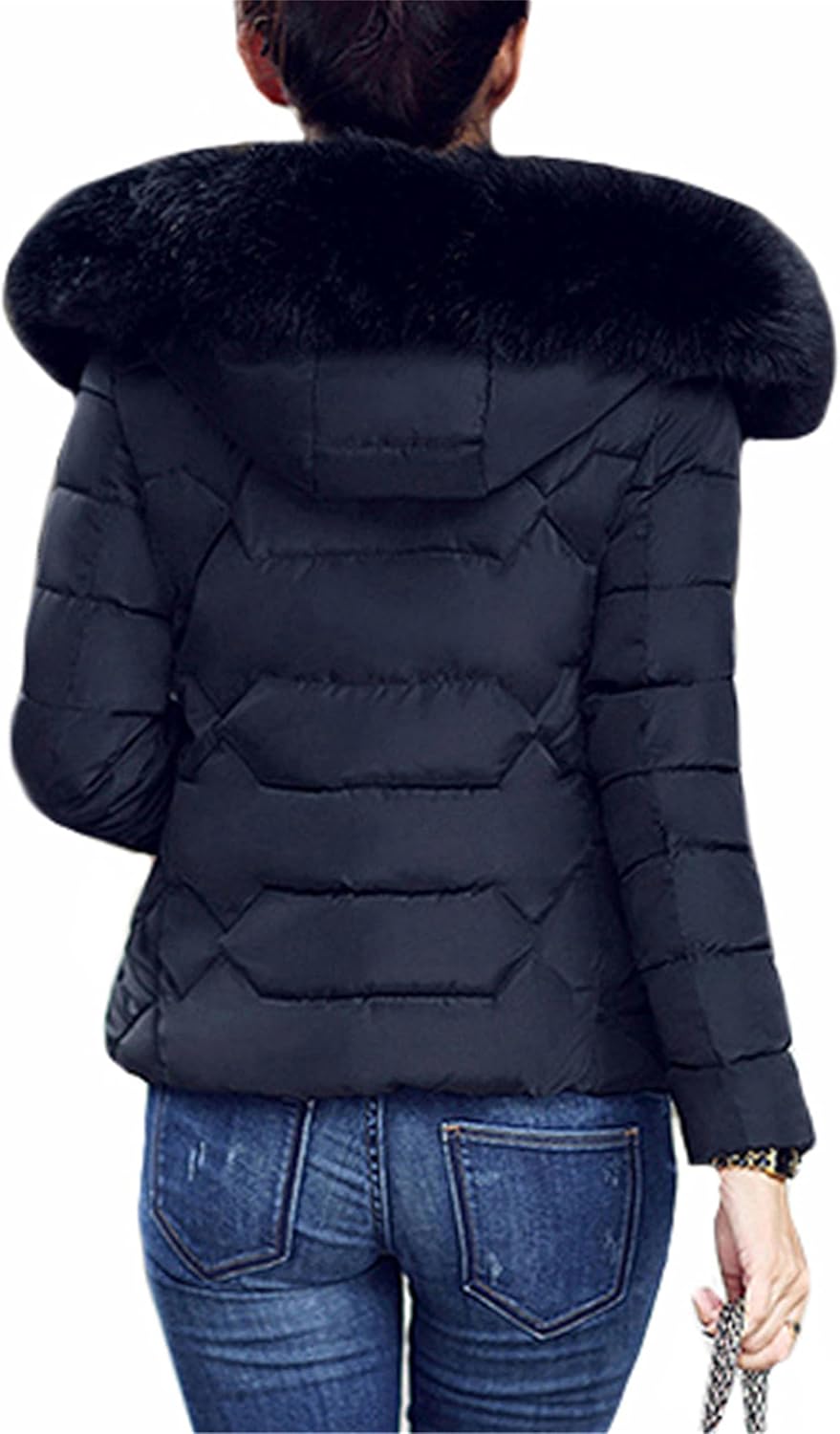 DIACACY Women's Casual Thicken Windproof Parka Jacket Quilted Pockets Outwear Zip Down Warm Puffer Jacket