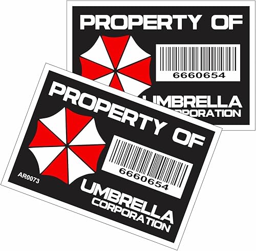 Propiedad Biohazard Umbrella Resident Evil T-Virus S.T.A.R.S. Zombie Red and White Color Scheme Corporation Pegatina