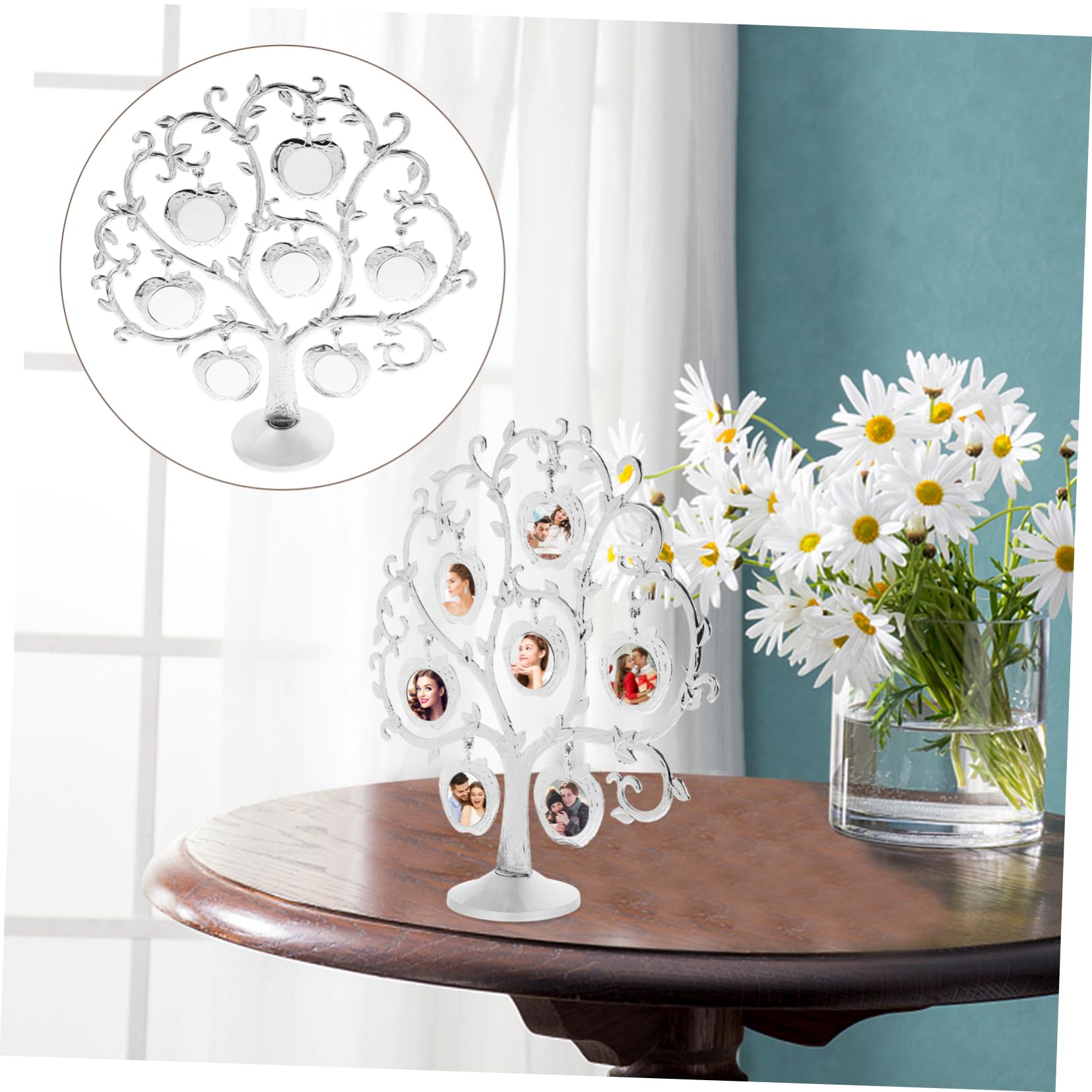 Ciieeo Cornice a Decorativa Albero Forma Foto Metallo