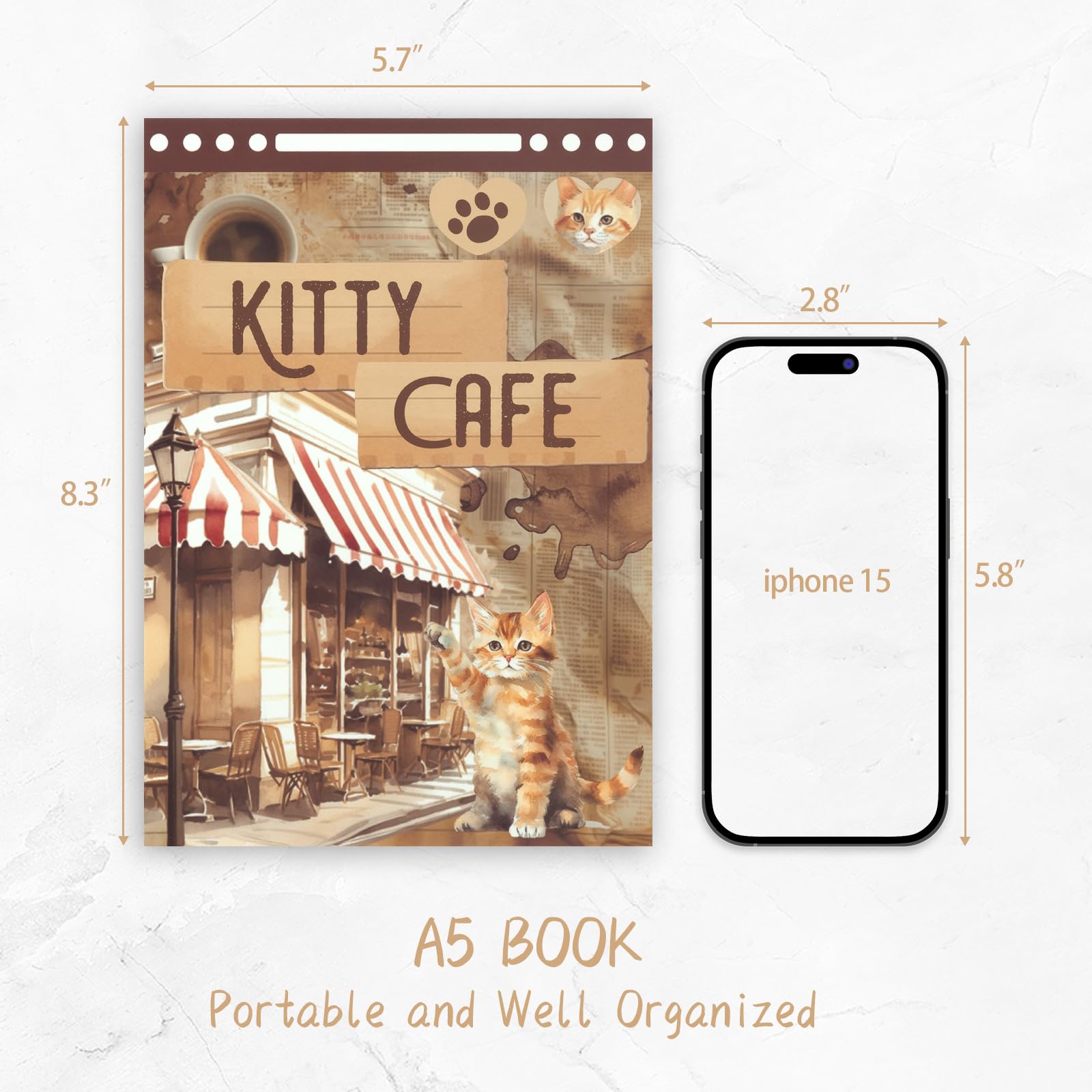 Dizdkizd Libro de calcomanías para álbumes de recortes para adultos (café)