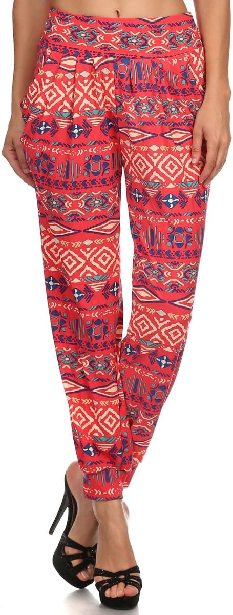 LA12ST Women's Harem Pants Lightweight Loose Tapered Yoga High Waisted Solid Sweatpants Pajama