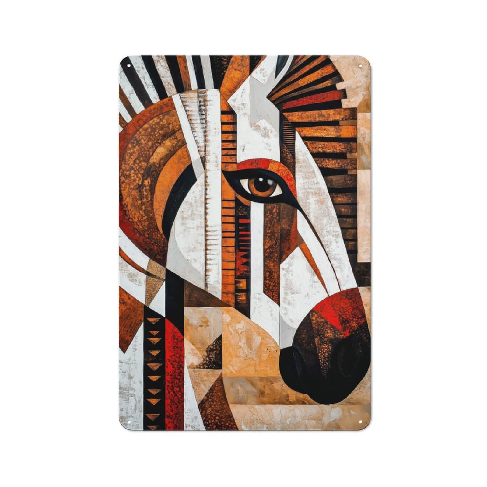Junmoney African Zebra Art Retro Retro Metal Sign 30X20cm Featuring Garage Wall Decor For Garage, Hobby Room, Office Or Man Cave