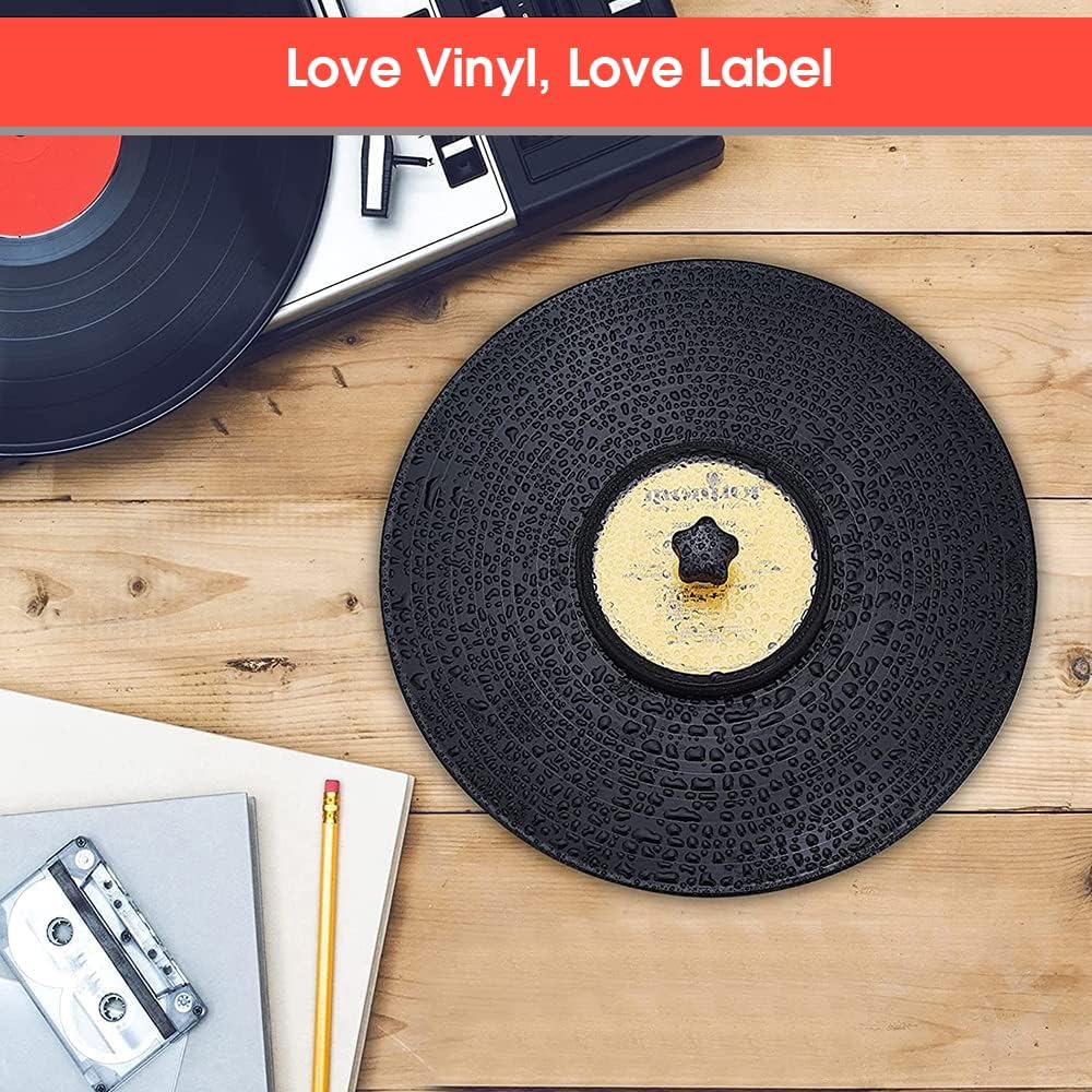 Douk Audio Record Clean Label Saver Album LP Vinyl Cleaning Protector Waterproof Clamp Care (Black)