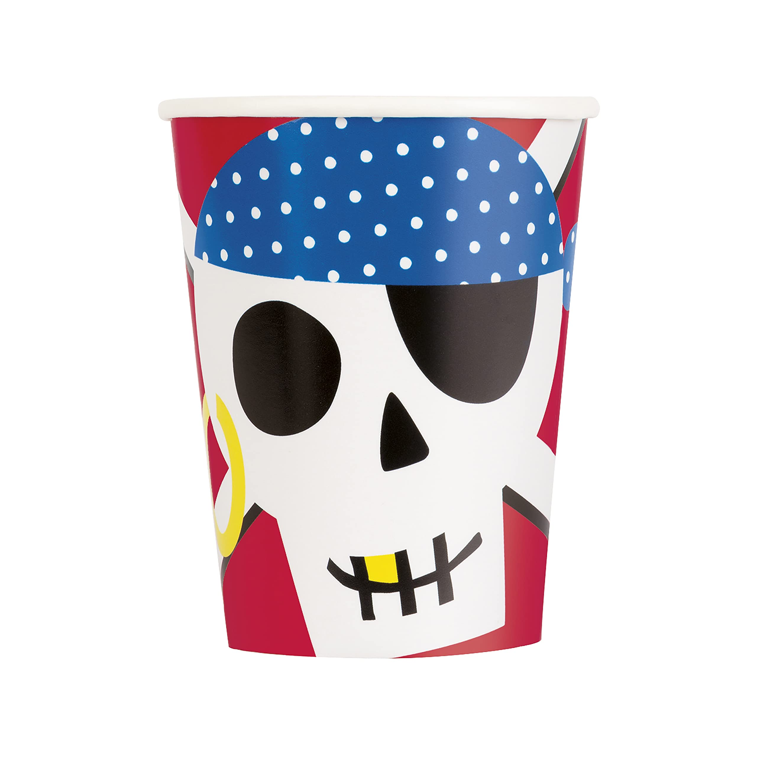 Unique 82210 - Paper Cups - 266 ml - Ahoy Pirate Party - 8 Count (Pack of 1)