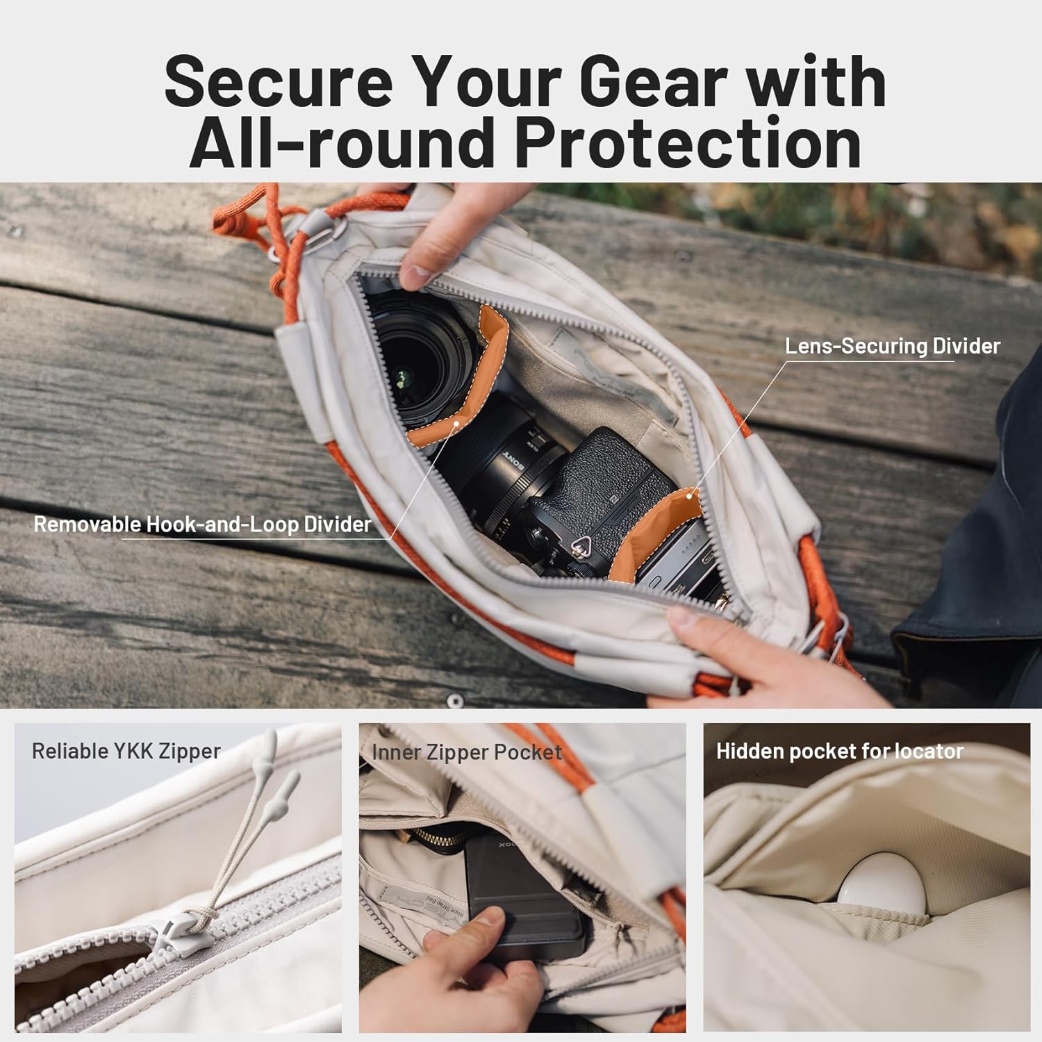 PGYTECH OneGo Rope Strap Camera Bag – Multifunctional Shoulder Bag for Urban Photographers. Compact Camera Bag Compatible with Sony/Canon/Nikon/Mirrorless Cameras, Midnight Black - Image 2