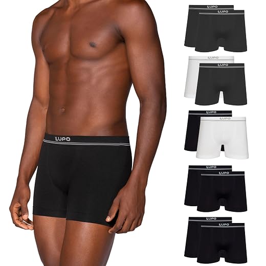 Kit 10 Cuecas Lupo Boxer Microfibra Poliamida Sem Costura Adulto Masculino