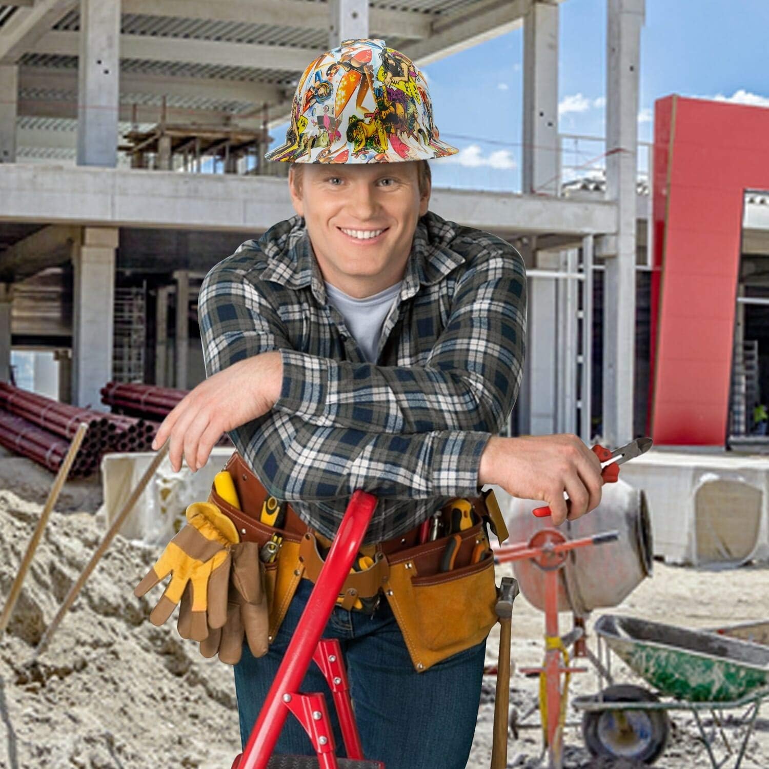 Frее Shірріng оƒƒеr Full Brim Customized Ridgeline ABS Hard Hat, Custom Lady Luck Design Safety Helmet, With 6 Point Suspension, Flag Decal Included, By Acerpal ❤ Crаzу Dеаlѕ Full Brim Customized Ridgeline ABS Hard Hat, Custom Lady Luck Design Safety Helmet, With 6 Point Suspension, Flag Decal Included, By Acerpal