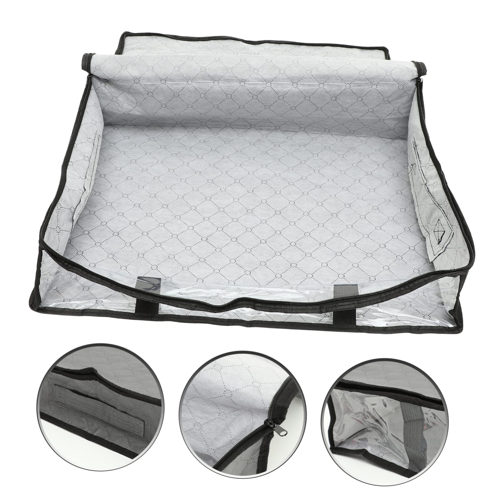 Cabilock Bolsa de Almacenamiento Debajo Cama Diseño Transparente y Tela No Tejida Transpirable, Gran Capacidad para Ropa y Edredones en Estuche Plegable