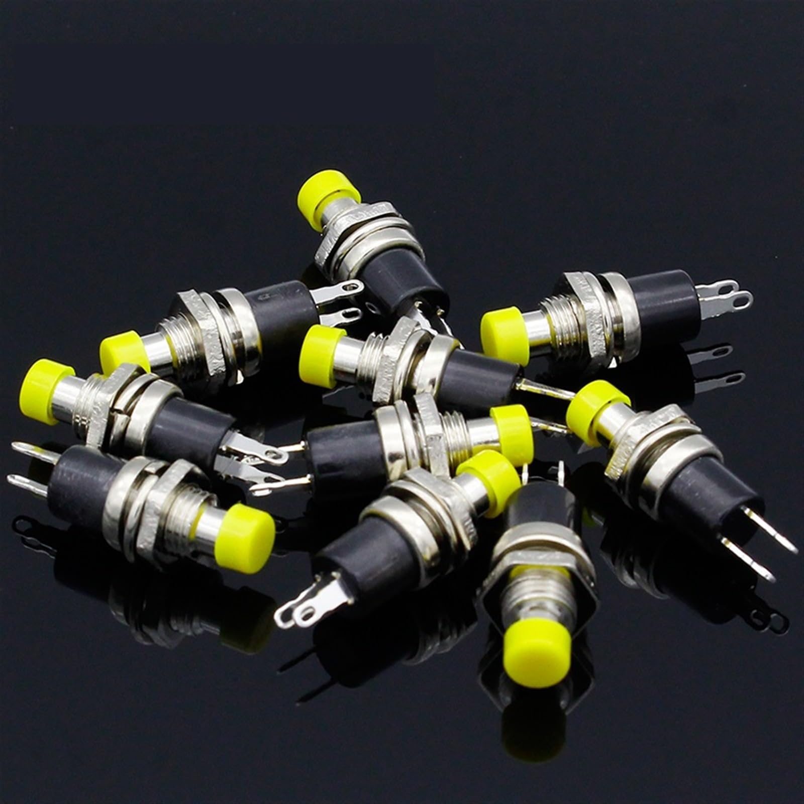 Interruptor de botón momentáneo para reparar paneles de control pulsador NO mini 10 uds 5