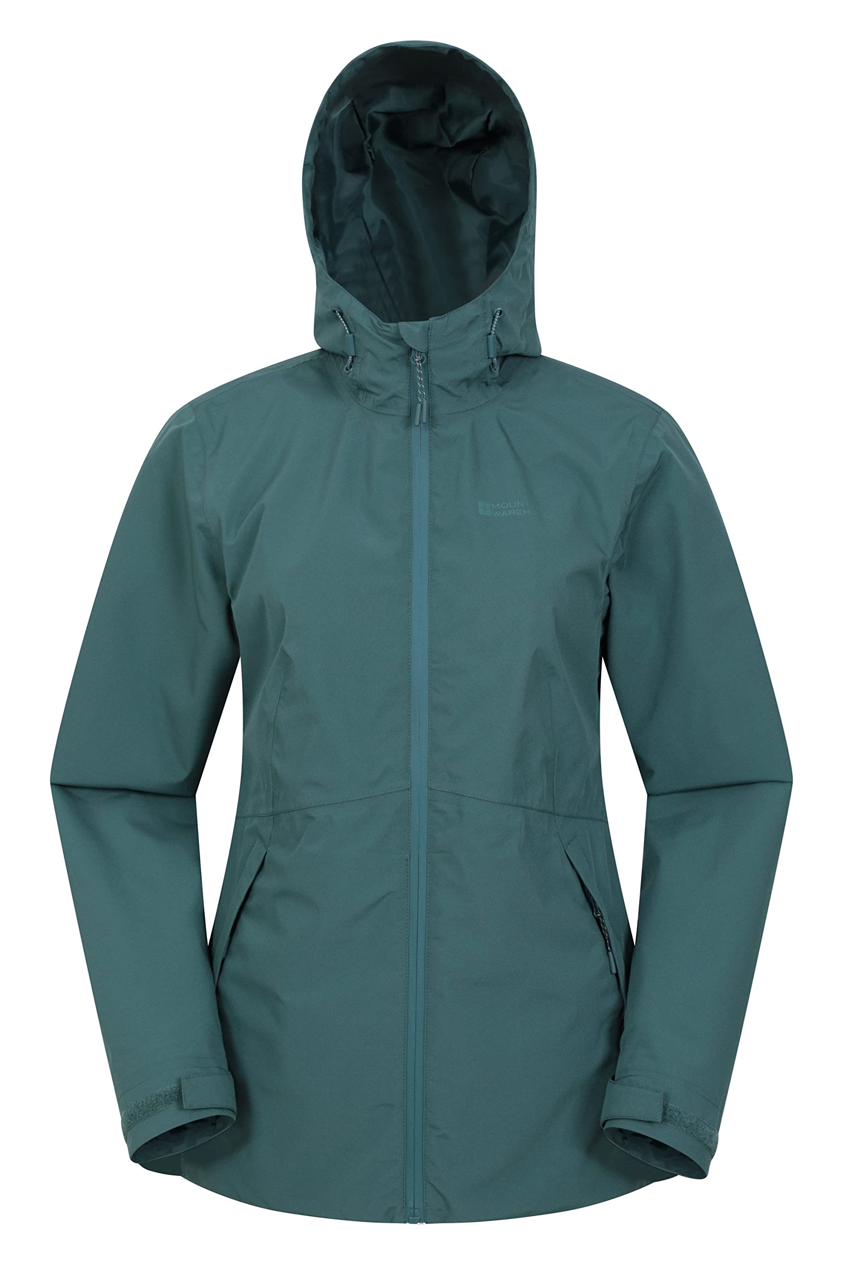 Mountain Warehouse Women's Teal Vancouver Lightweight Waterproof Jacket - Taped Seams Rain Coat, Breathable, Adjustable Hood - Spring Summer, Travelling, Outdoors Size 18