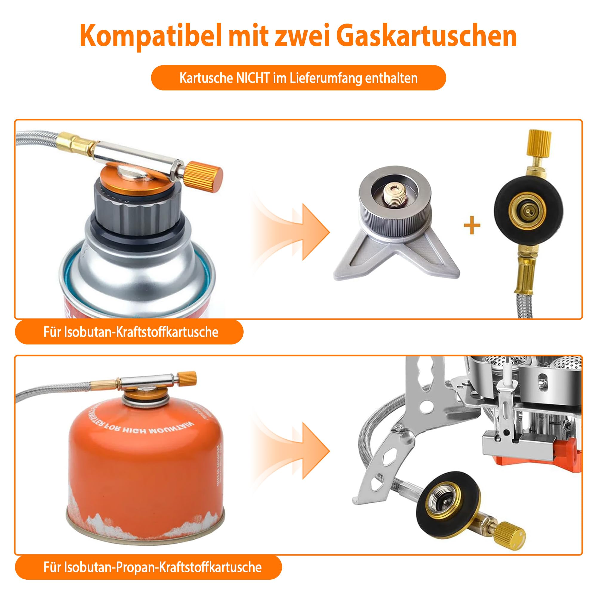 Réchaupoe à Gaz Portable Pliable 6800W-18000W Pour Camping (butane, Acier Inoxydable)