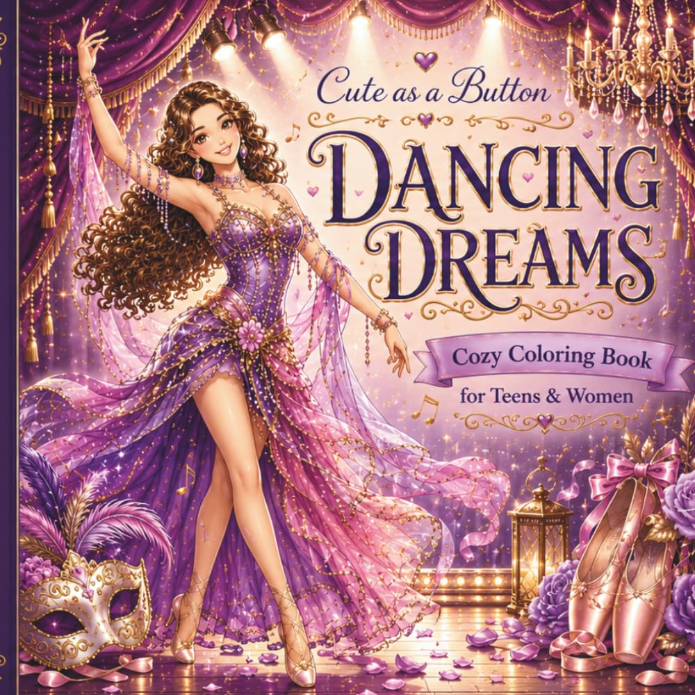Cute As a Button: Dancing Dreams (Cute as a Button: Cute and Cozy Girl's Coloring Book)
