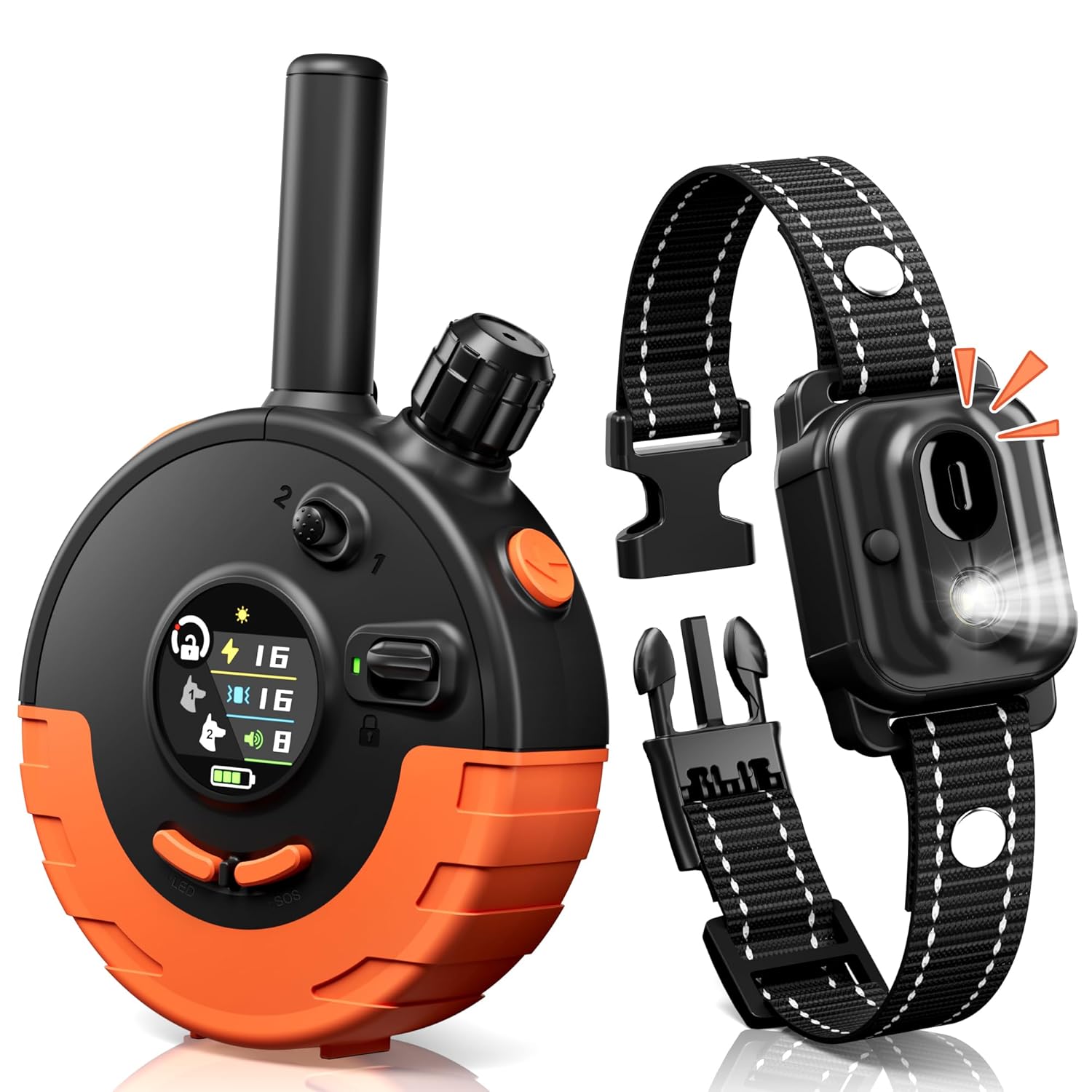 Bousnic Shock Collar for Dogs - 4 5 Mile Remote Dog Training Collar with SOS Solid Light IPX7