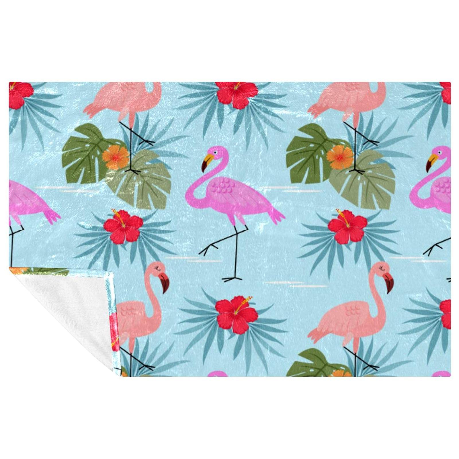 Couverture chaude flamants roses au fini soyeux et résistant