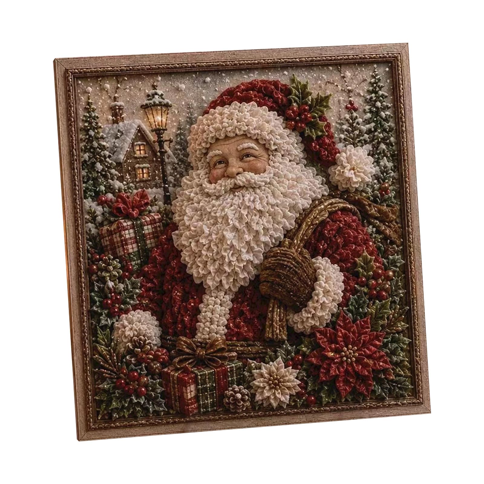 3D Christmas Fabric Poke Art Kit, DIY Embroidery Handmade Fabric Poke Art Kit, Vintage Holiday Handmade Decoration,Christmas Craft Kit for Adults & Beginner (#G) — image 1