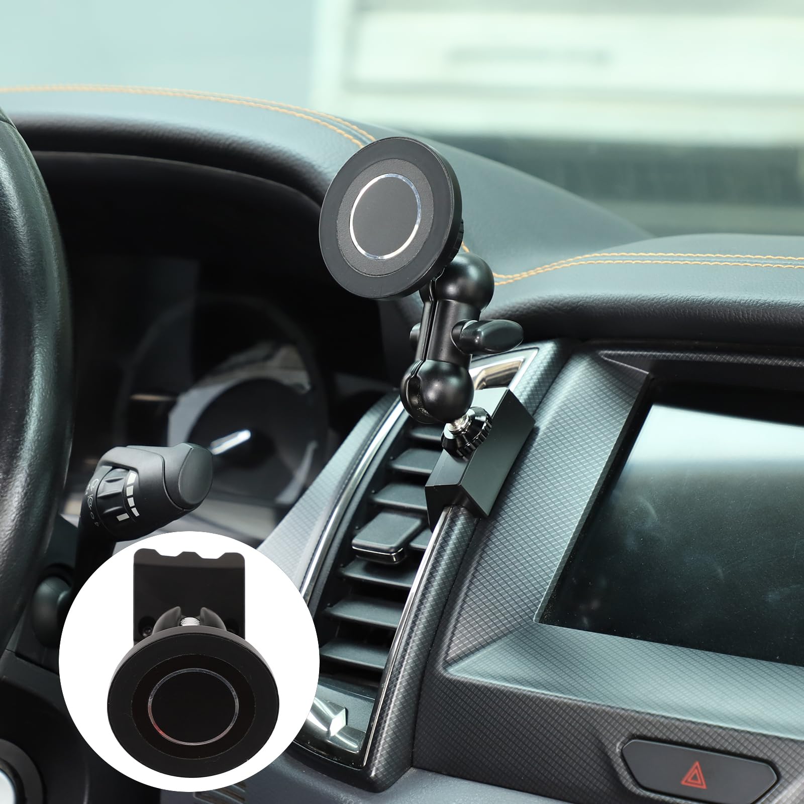 Supporto magnetico per cellulare Ford Ranger 2015-2021, speciale clip per bocchette di ventilazione, design E, anello magnetico forte, regolabile a 360°, nessun blocco della ventilazione (E
