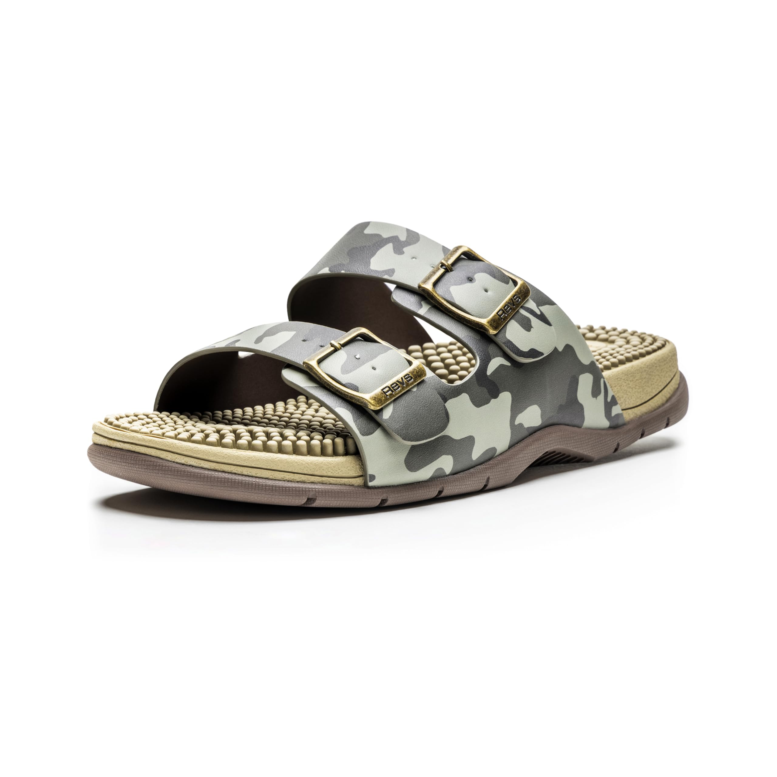 Revs Lochy – Reflexzonenmassage & Akupressur Sandalen mit Doppelriemen für Männer. Das Beste bei Plantar Fasciitis, stossdämpfende Wirkung, die gepolsterte Sohle & die Fussrückenunterstützung