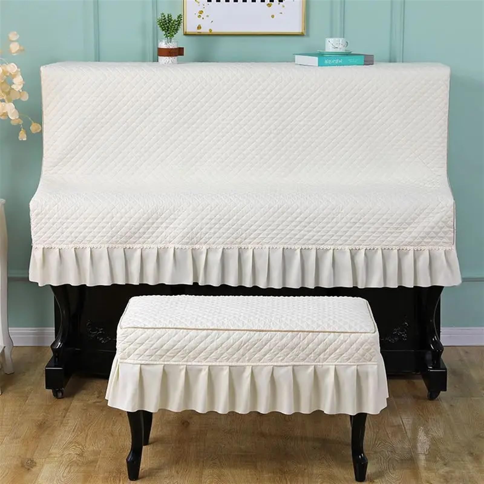 Klavier Flügel Abdeckung Klavierabdeckungstuch, aufrecht, elegante und sorgfältige Abdeckung, Einfachheit mit, staubdicht, schützend, kratzfest(Orange,Piano - Single Stool)