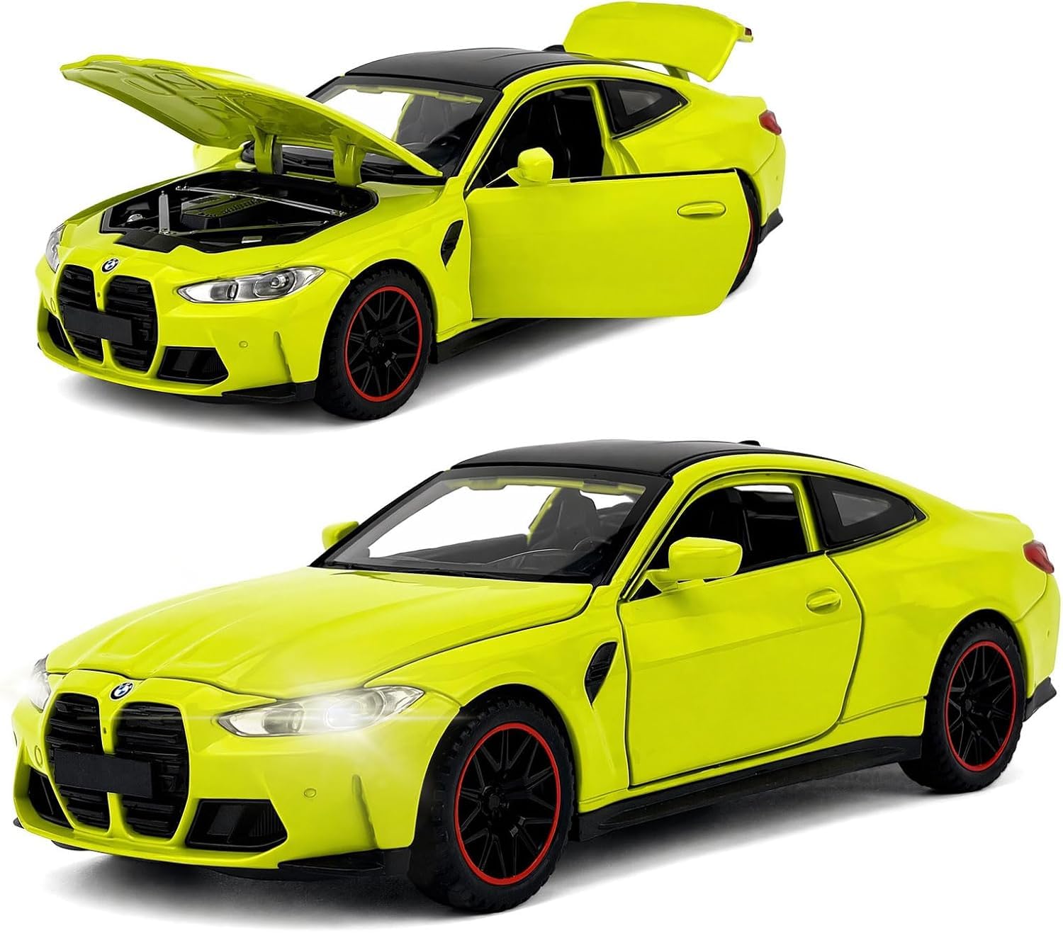 1:32 Diecast Model Alloy B-M-W M4 Metal Pull Back Car with Sound Light, Openable Doors, Toy Vehicles for Kids Gift, car for Kids-image-19