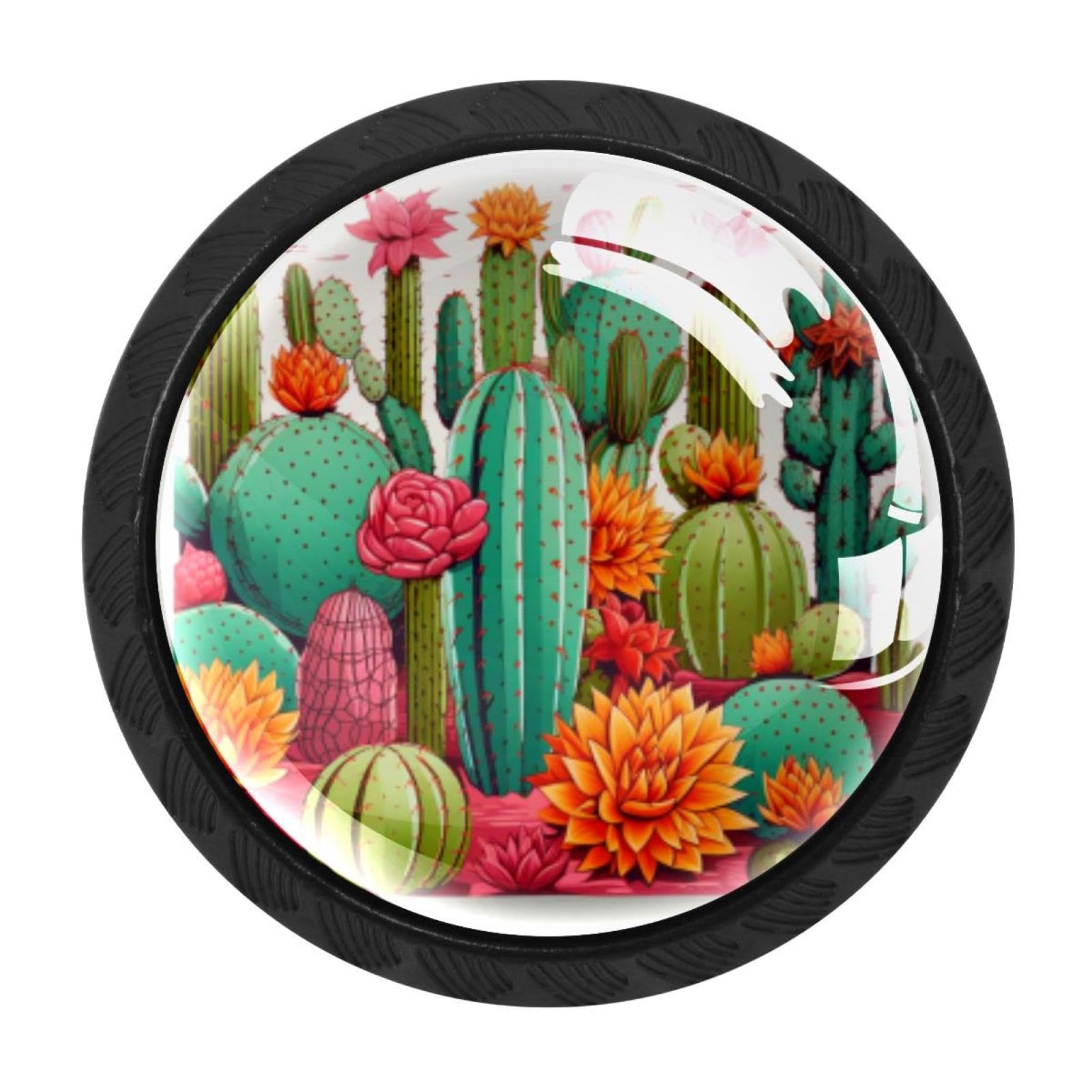 CHENZZZZ 4 Pack Cactus Drawer Knob Cabinet Hardware