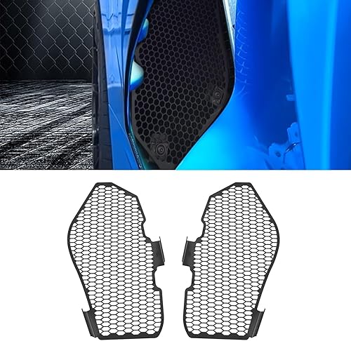 Juego de 2 rejillas de malla de admisión lateral negra, accesorios de malla para conductor y lado derecho del pasajero, accesorios de malla para