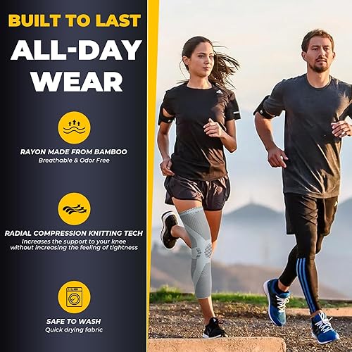 Miniatura 7 de NeoTech Care Knee & Leg Sleeve - Breathable - Medium Compression - Grey - Size S, M, L or XL