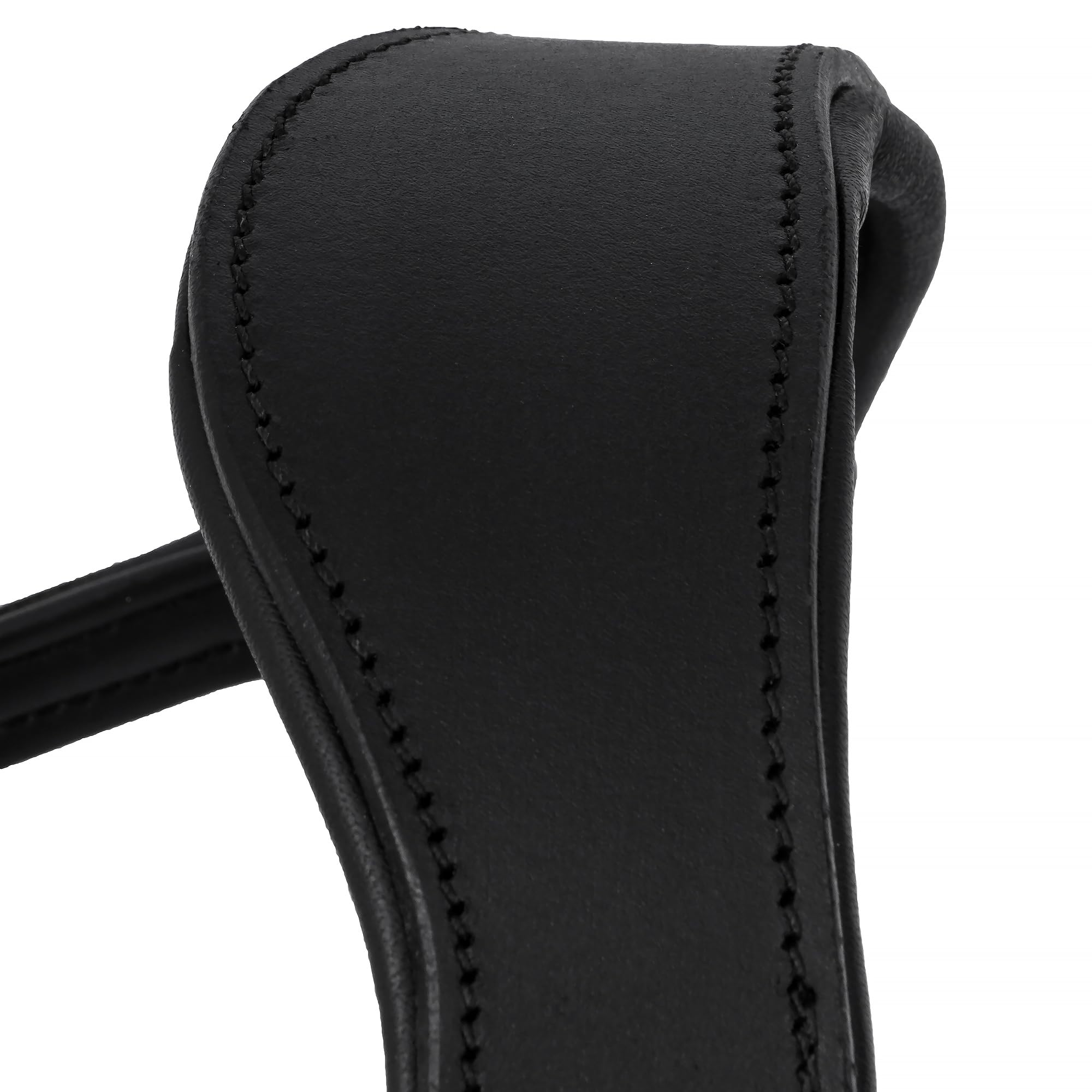 EQUESTRIAN QUEEN Trensenzaum anatomisch – Lackleder Strass Reitzaum mit weich gepolstertem Nasenriemen – Leder Zaumzeug für Warmblut – Elegantes Design - Orion (Schwarz, Cob (Vollblut))