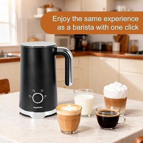 Miniatura 4 de Espumador de leche, vaporizador de leche eléctrico 4 en 1, máquina automática de espuma caliente y fría y calentador de leche para latte,