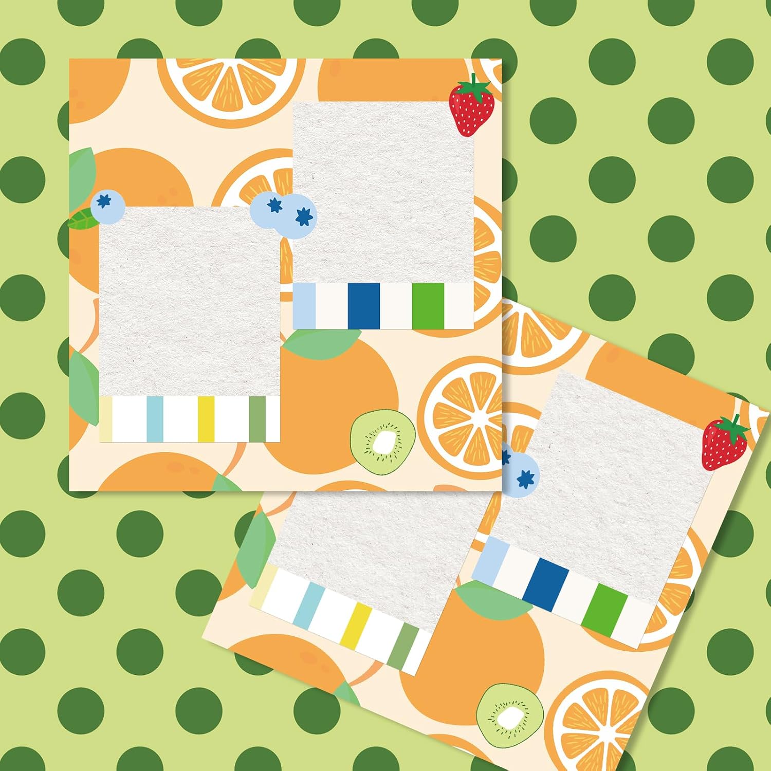 JarThenaAMCS 60 Sheets Summer Fruit Pattern Paper Strawberry Lemon Pineapple Scrapbook Specialty Paper Double-Sided Decorative Craft Papers For DIY Card Making Junk Journal Decor, 5.5 x 8.3 Inch