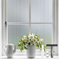 Vista 15 de DUOFIRE Película para Ventana Patrón de Persianas Película de Privacidad para Ventana Película de Vidrio Película de Vidrio de Adherencia Estática