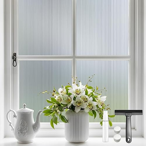 Miniatura 15 de DUOFIRE Película para Ventana Patrón de Persianas Película de Privacidad para Ventana Película de Vidrio Película de Vidrio de Adherencia Estática