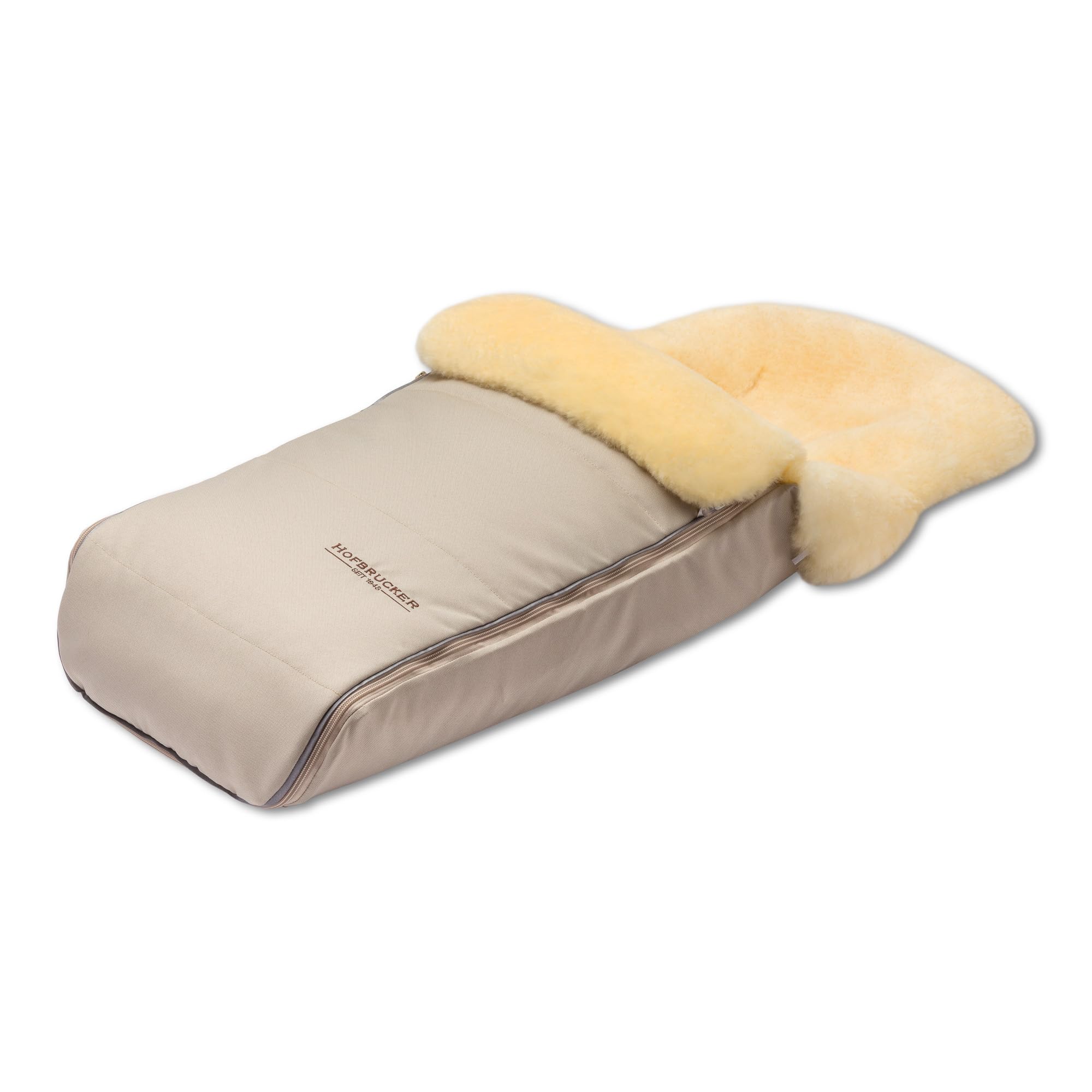 Hofbrucker Lammfell Fußsack Luxus | Lammfell Fußsack Kinderwagen Winter, Buggy | Baby Fußsack 100% Merino-Lammfell | Atmungsaktiv & waschbar | Winterfußsack echtes Lammfell