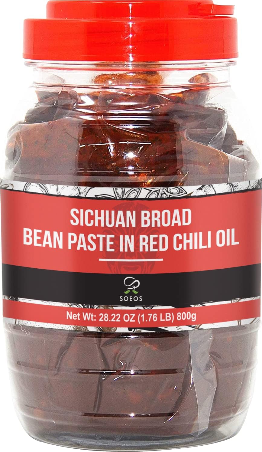 Soeos Sichuan Broad Bean Paste with Chili Oil 28.22oz (800g), Hongyou