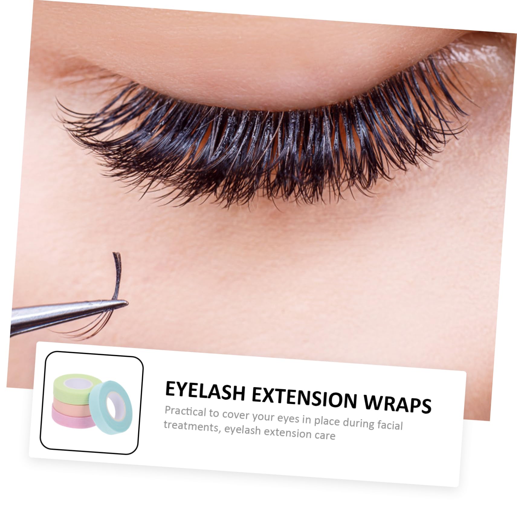 Didiseaon Lash Extensions Supplies 8pcs Disposable Bands Non-woven Eyelash Extension Wraps Eye Makeup Tape