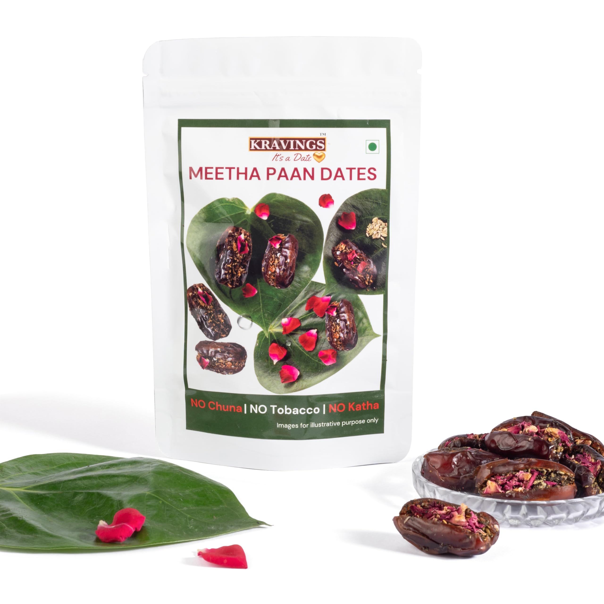 Kravings Meetha Paan Stuffed Dates | Made with Real Paan Leaves | Delicious Post-Meal Refresher & Healthy Dessert | Low GI Energy Snack | No Artificial Flavours |150g Pouch-picture-19