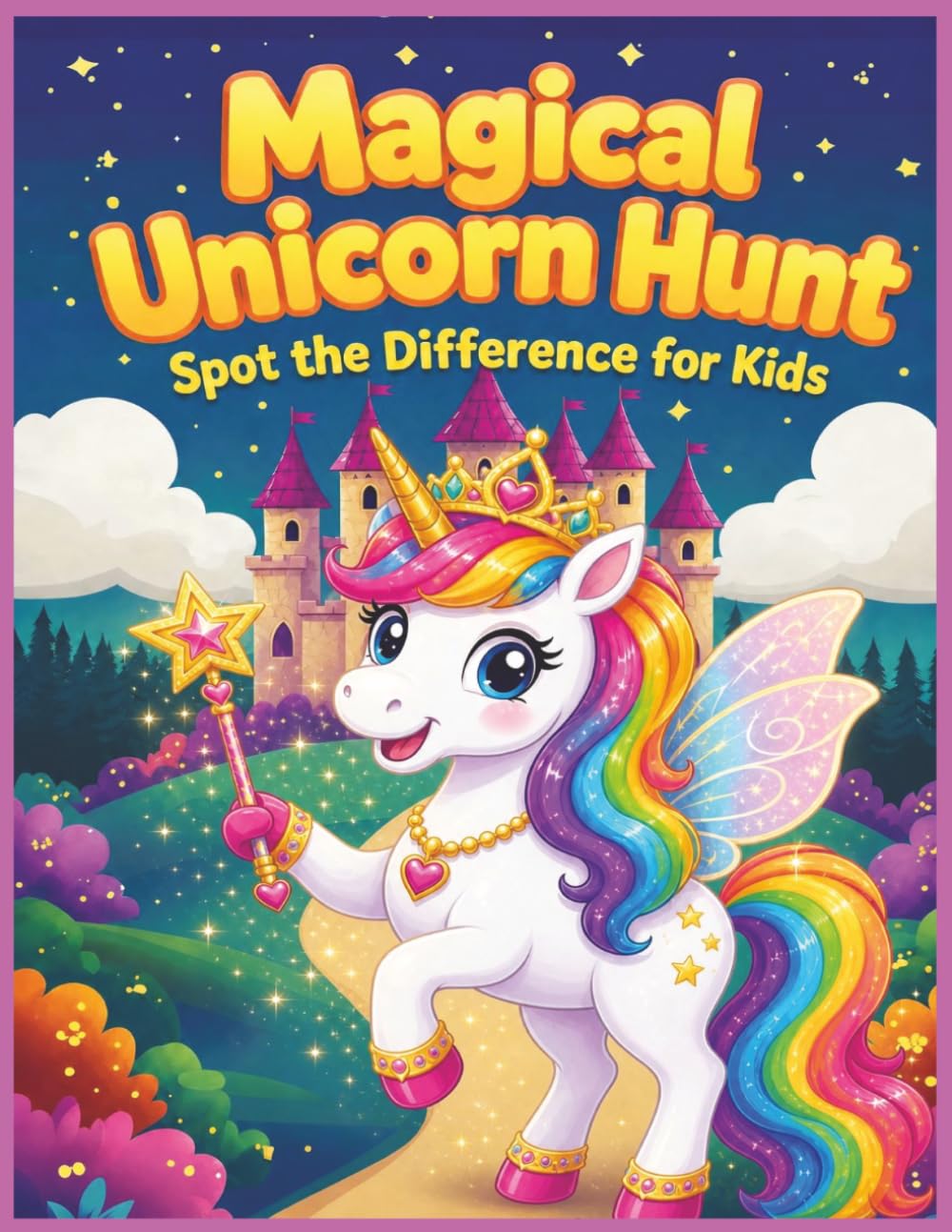 Magical Unicorn Hunt: Spot the Difference for Kids: Fun and Colorful Puzzle Book with Unicorns, Rainbows, and Fantasy Adventures |Perfect for Ages 4-8 | 8.5x11 inches full color pages.