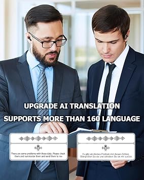 Xmenha AI Headphones Language Translator Translation Translating Earbuds Real Time for iPhone Android Earpiece Ear Buds Spanish Translator Device AI Earbuds Translate Earphones audifonos traductores