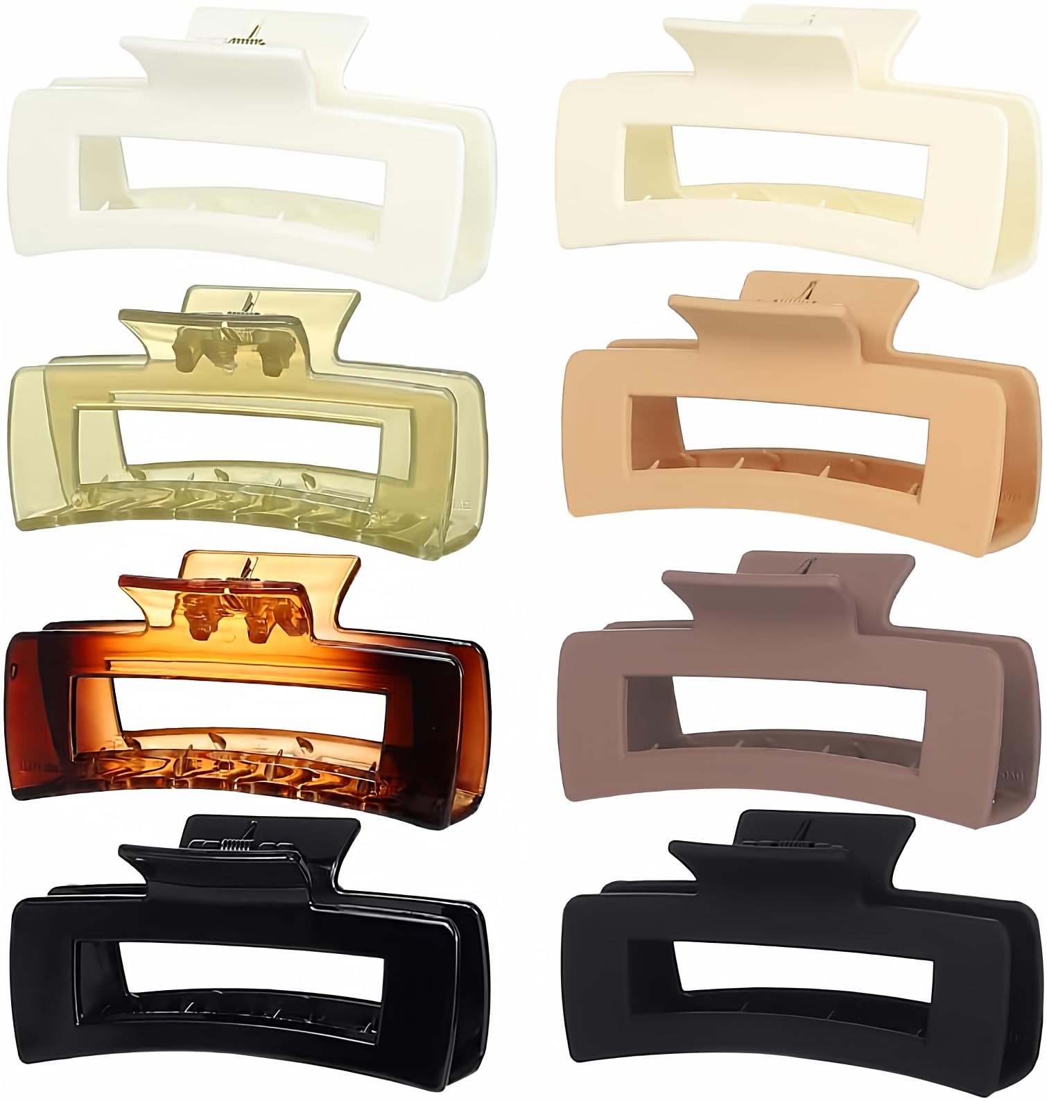laxizar Hair Claw Clips 8 PCS 4.1 Inch Barrettes Rectangle Shape Clips Fashion Hair Clips
