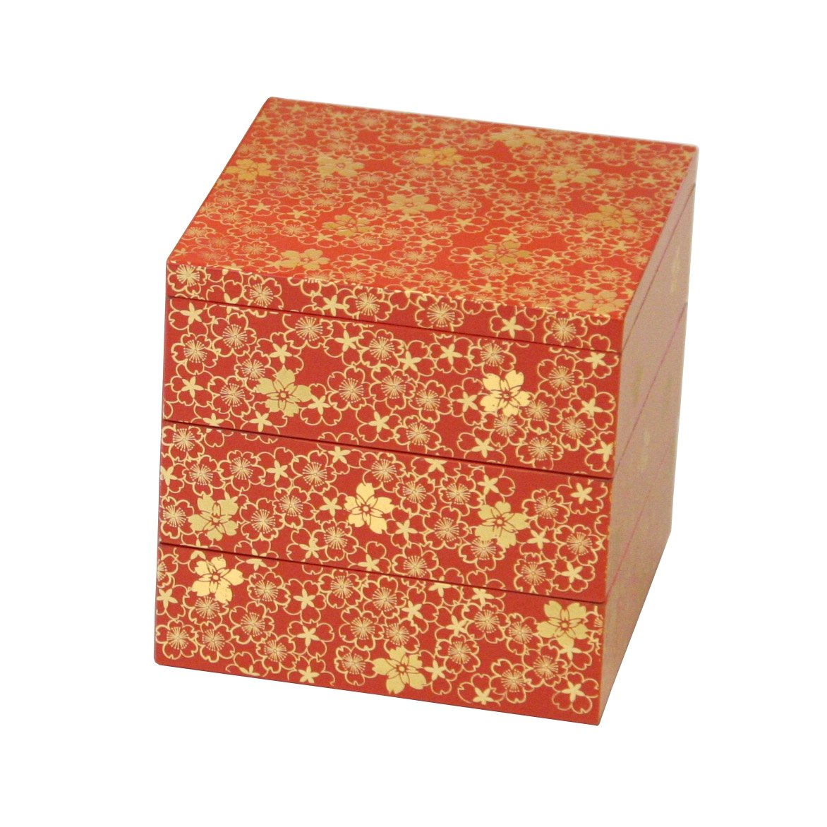 Amazon｜北市漆器店 桜づくし4.0三段重(朱)A KZ2533A｜重箱 オンライン通販