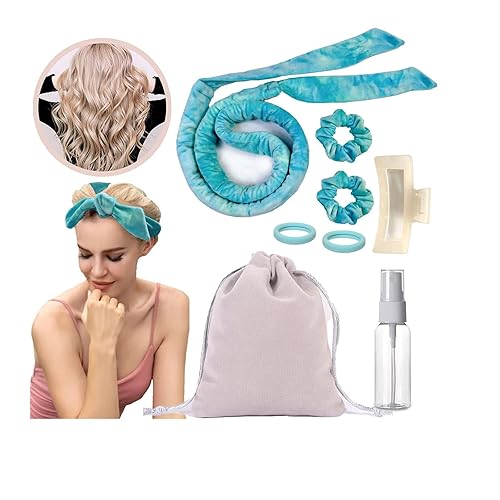 Diadema de barra rizadora sin calor, rizadores de pelo para dormir, cinta de rizo sin calor, rizadores sin calor para mujeres, rodillos de pelo para