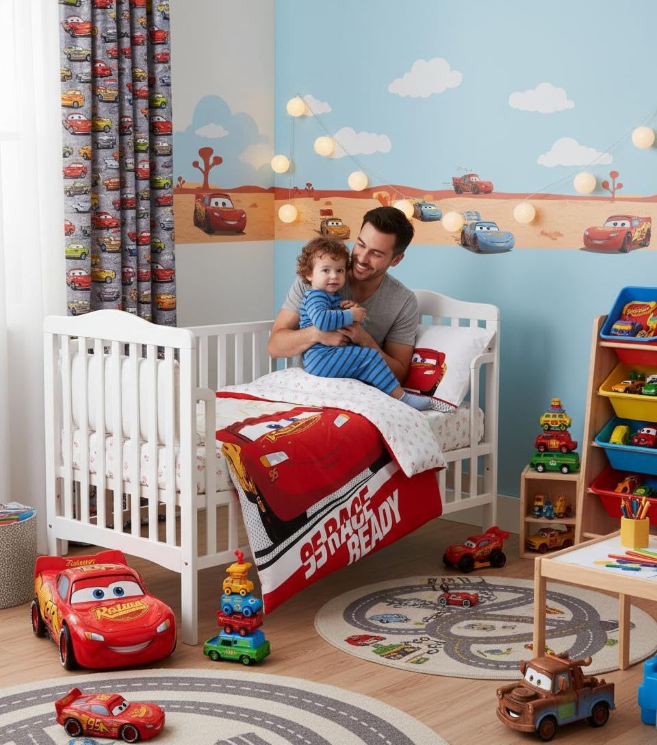 BrandMac McQueen Cars Cot Size Bedding Set, Cot Bed - Image 4