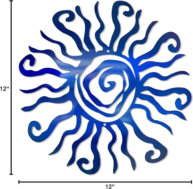 Riverside Designs Wacky Sun Metal Wall Art 18" Azul miniatura 2