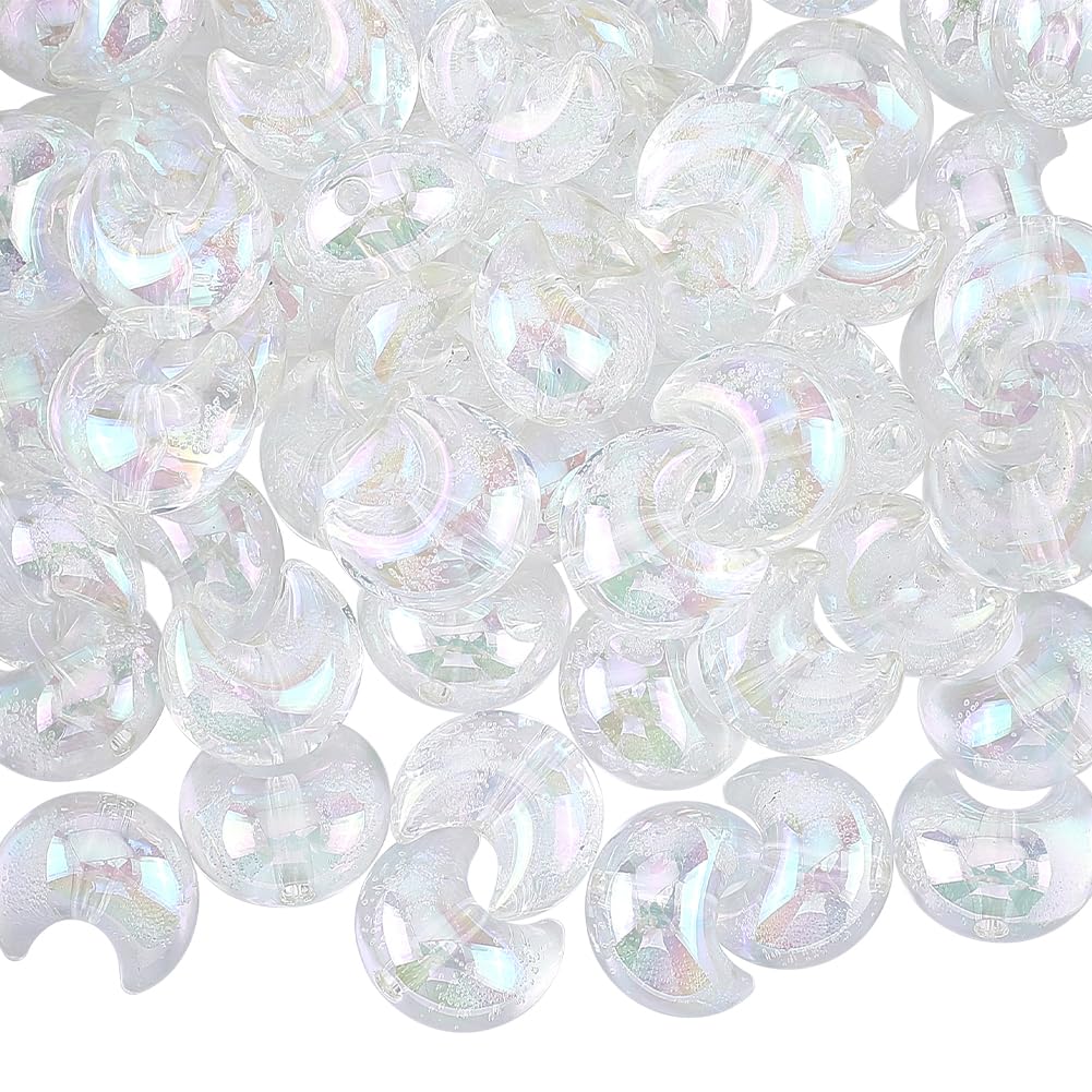 Perles en plastique lune transparent pour ateliers loisirs créatifs