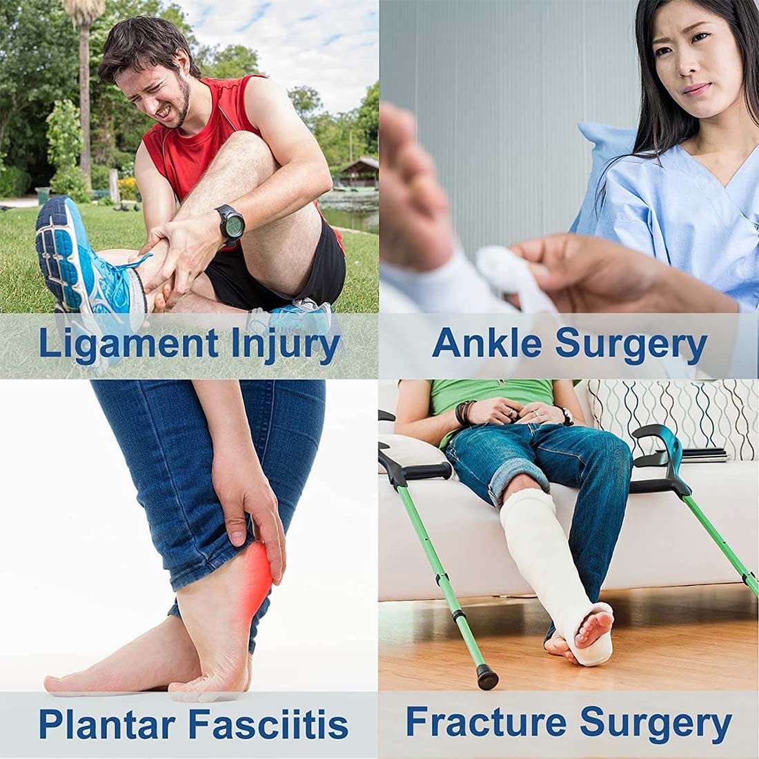 Ortesis de tobillo y pie, férula nocturna para fascitis plantar, férula para tendinitis de Aquiles, ajustable, estiramiento de tendones, alivio del dolor y rehabilitación ortopédica, leftfoot-M