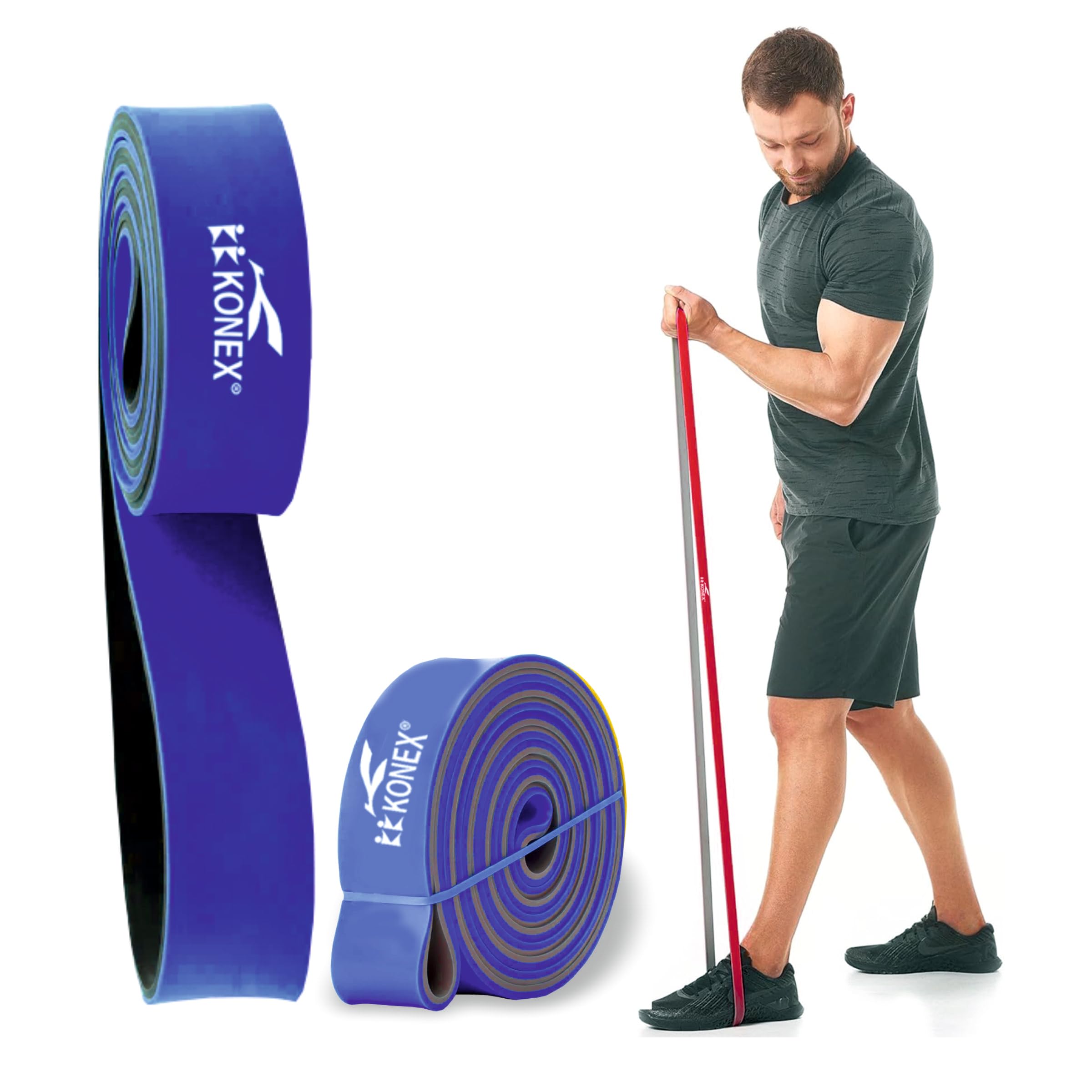 Konex Heavy Resistance Band for Men & Women | Exercise & Stretching Pull Up Bands for Home Workout & Gym (30-45 Kg, Blue)-image-29