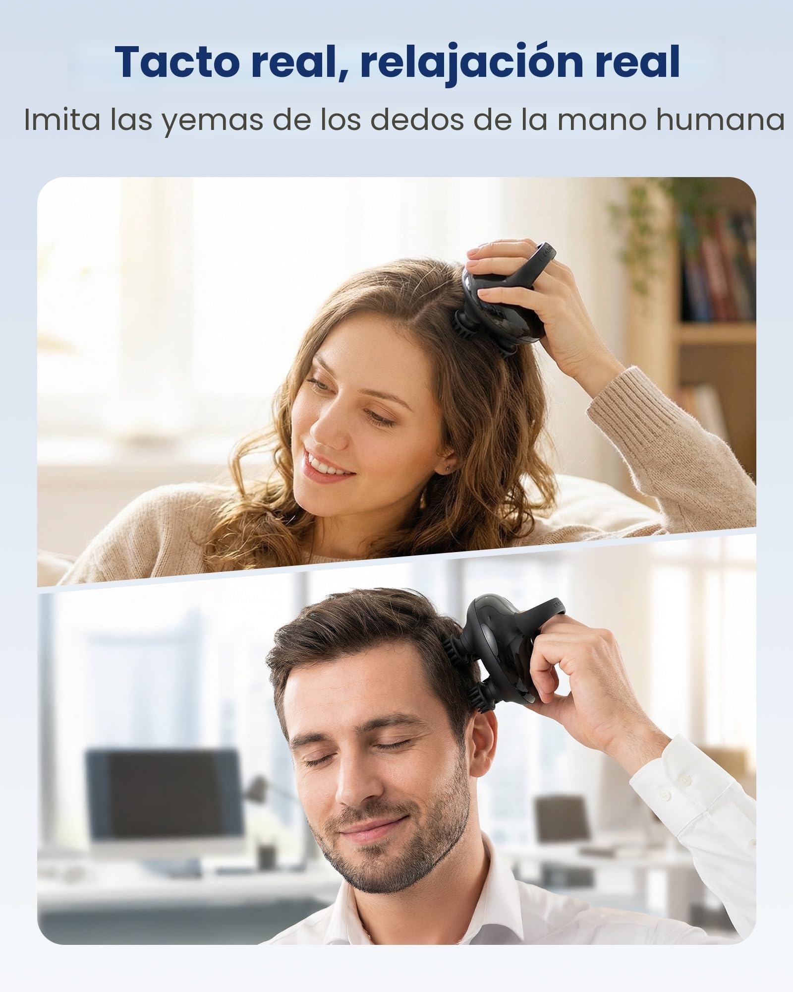 COMFIER Masajeador inalámbrico para el crecimiento del cabello con 3 modos de amasado, masajeador de cabeza impermeable con 8 garras para una limpieza profunda, rascador de cabeza, masajeador corporal