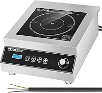 VEVOR 5000W Portable Commercial Induction Cooktop - 16 Temp Settings, 4H Timer, Child Lock, Stainless Steel Countertop Burner